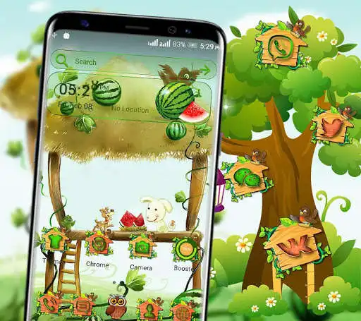 Play Cartoon Watermelon Launcher Theme  and enjoy Cartoon Watermelon Launcher Theme with UptoPlay