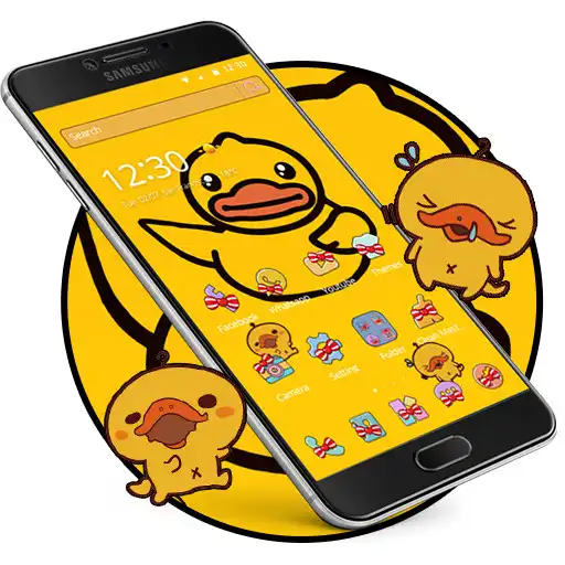 Play Cartoon yellow cute duck theme, Butterfly Icon APK