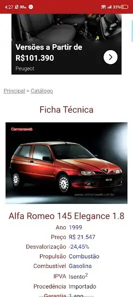 Play Catálogo Carros Na Web as an online game Catálogo Carros Na Web with UptoPlay
