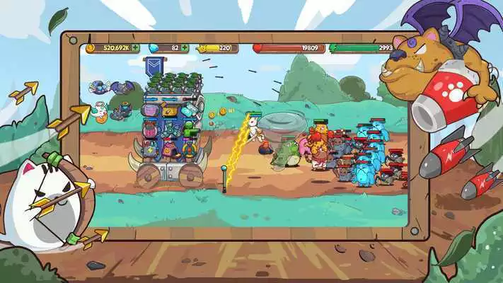 Play CatnRobot: Idle Defense - Cute Castle TD Game