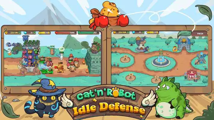 Play CatnRobot: Idle Defense - Cute Castle TD Game