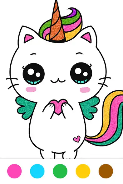 Play Cat Unicorn Coloring Book as an online game Cat Unicorn Coloring Book with UptoPlay