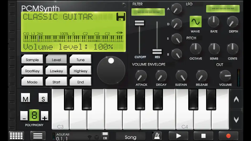 Play Caustic Preset Acoustic Guitar  and enjoy Caustic Preset Acoustic Guitar with UptoPlay