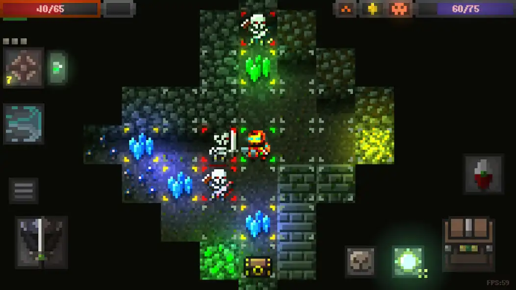 Play Caves (Roguelike) as an online game Caves (Roguelike) with UptoPlay