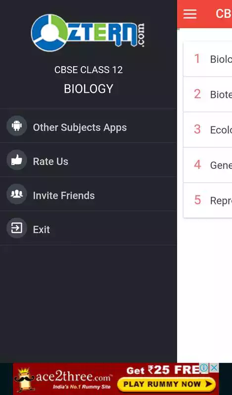 Play CBSE BIOLOGY FOR CLASS 12