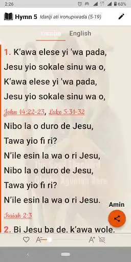 Play CCC Hymns with Bible References Yoruba and English as an online game CCC Hymns with Bible References Yoruba and English with UptoPlay