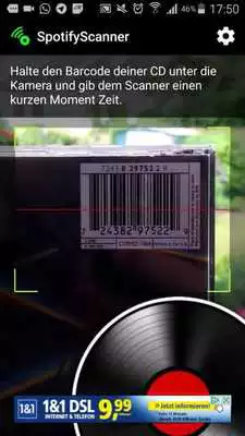 Play CD barcode scanner for Spotify