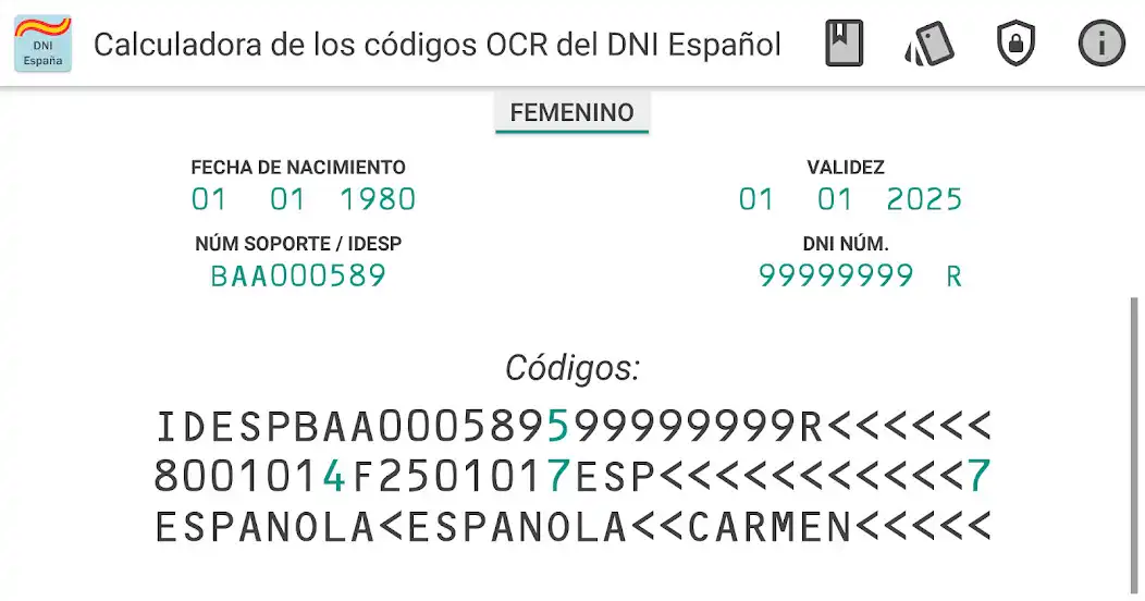 Play Códigos OCR del D.N.I. Español as an online game Códigos OCR del D.N.I. Español with UptoPlay