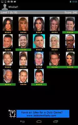 Play Celebrity Quiz - Who Dat?