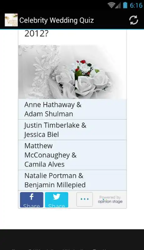 Play Celebrity Wedding Quiz