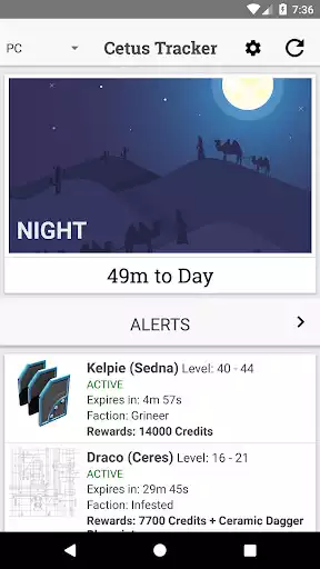 Play Cetus Tracker - A Warframe Utility App