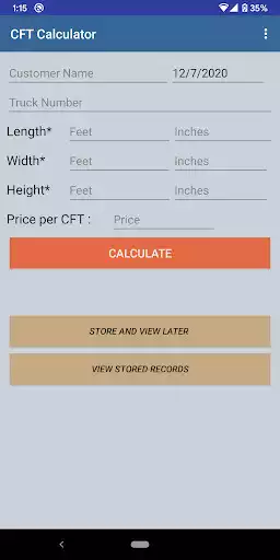 Play CFT calculator - cubic feet