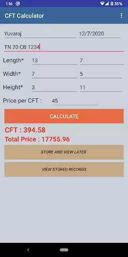 Play CFT calculator - cubic feet