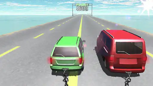 Play Chained Cars Against Ramp 3D as an online game Chained Cars Against Ramp 3D with UptoPlay