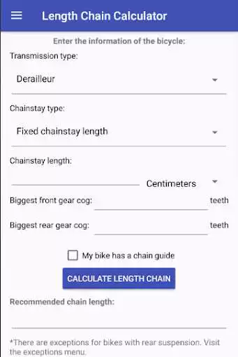 Play Chain Length Sizing Calculator