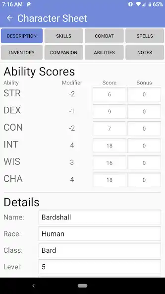 Play Character Sheet (5e)  and enjoy Character Sheet (5e) with UptoPlay
