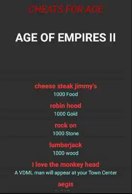 Play Cheats for all Age of Empires