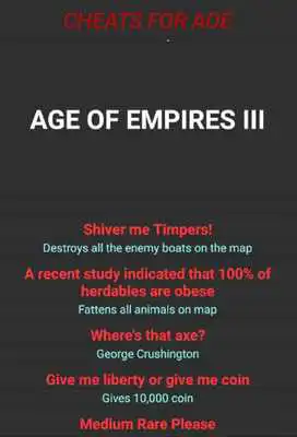 Play Cheats for all Age of Empires