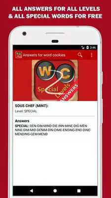 Play Cheats for word cookies Answers  Special Levels