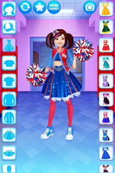 Play Cheerleader Dress Up For Girls as an online game Cheerleader Dress Up For Girls with UptoPlay