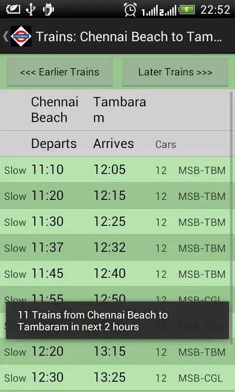 Play Chennai Local Train Timetable