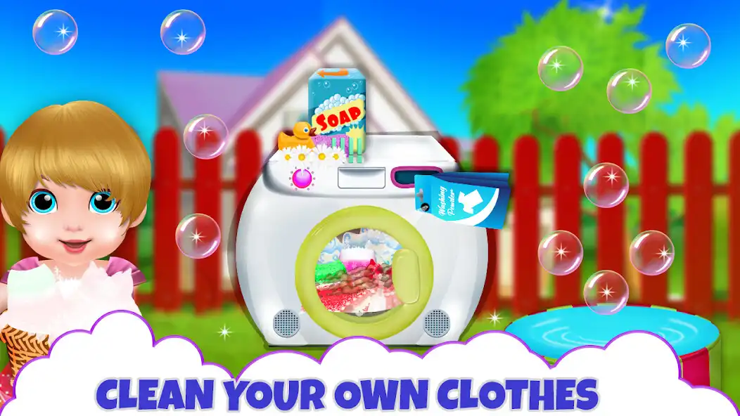 Play Chic Baby Clothes Washing Game as an online game Chic Baby Clothes Washing Game with UptoPlay