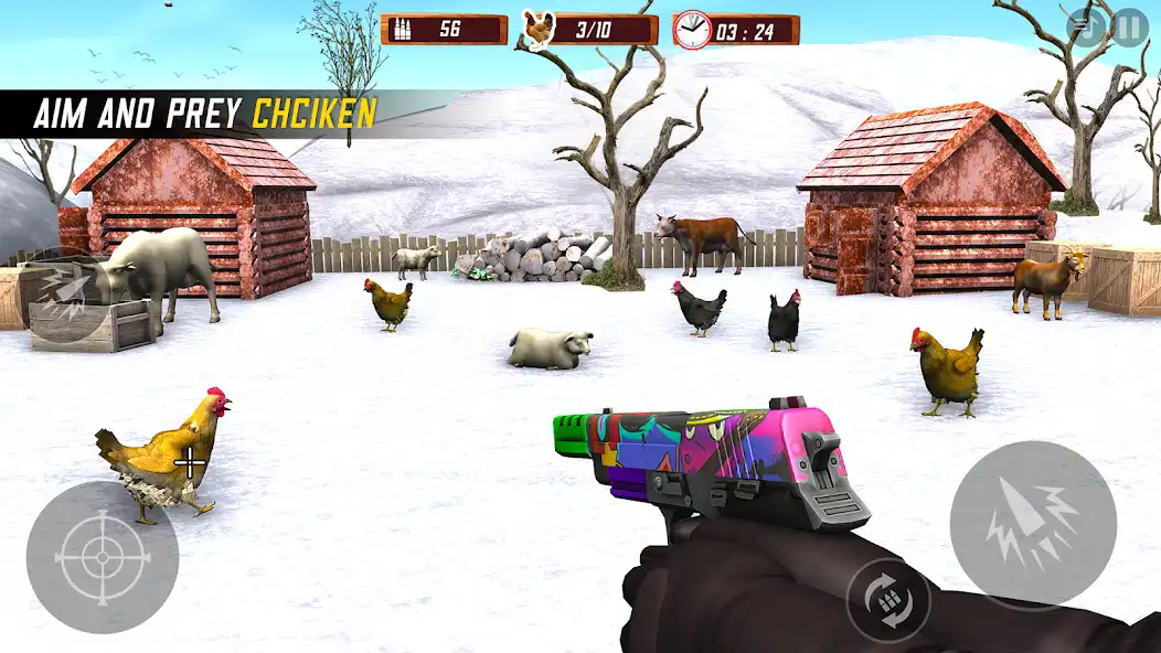 Play Chicken Shooting 3D Hunt Games as an online game Chicken Shooting 3D Hunt Games with UptoPlay