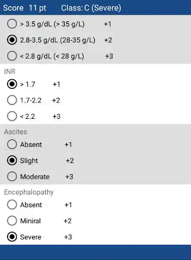 Play Child-Pugh Score  and enjoy Child-Pugh Score with UptoPlay