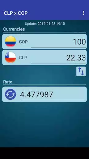 Play APK Chile Peso x Colombian Peso  and enjoy Chile Peso x Colombian Peso with UptoPlay conversor.conversaotaxasbasico.clpcop