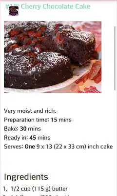 Play Chocolate cake recipes