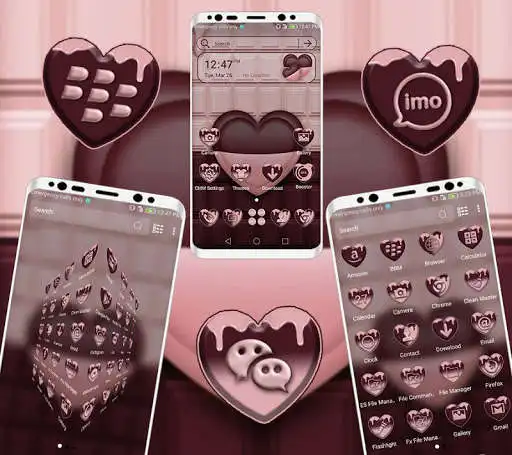 Play Chocolate Heart Launcher Theme  and enjoy Chocolate Heart Launcher Theme with UptoPlay
