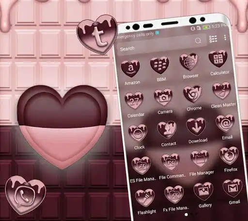 Play Chocolate Heart Launcher Theme as an online game Chocolate Heart Launcher Theme with UptoPlay