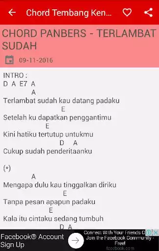 Play Chord Lagu Tembang Kenangan  and enjoy Chord Lagu Tembang Kenangan with UptoPlay