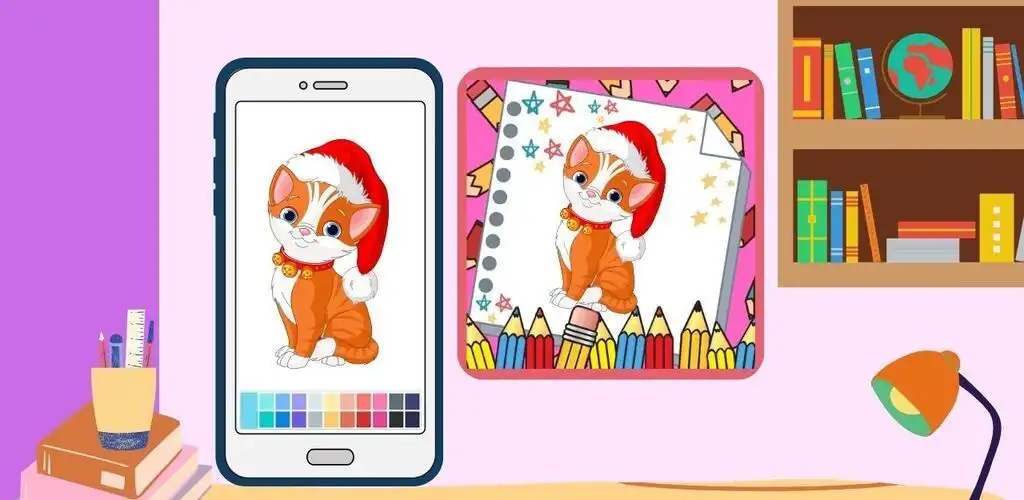 Play Christmas Cat Coloring Book as an online game Christmas Cat Coloring Book with UptoPlay
