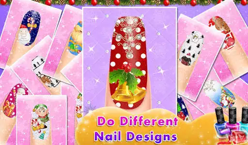 Play Christmas Nail Art Salon Games as an online game Christmas Nail Art Salon Games with UptoPlay