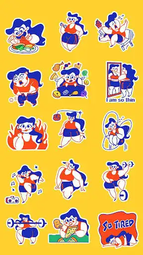 Play Chubby Girl Emoji Stickers as an online game Chubby Girl Emoji Stickers with UptoPlay