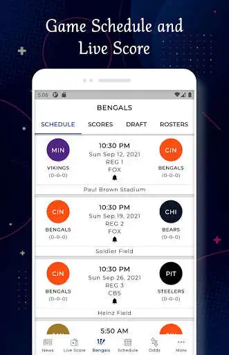 Play Cincinnati - Football Live Score & Schedule as an online game Cincinnati - Football Live Score & Schedule with UptoPlay