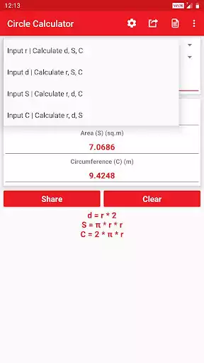 Play Circle Calculator as an online game Circle Calculator with UptoPlay