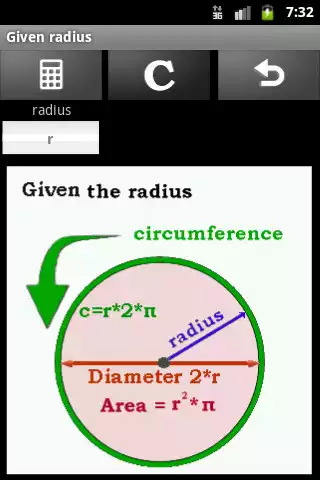 Play Circle Formulas Calculator as an online game Circle Formulas Calculator with UptoPlay