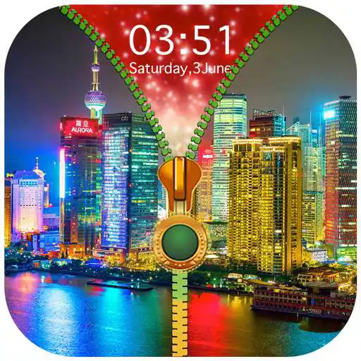 Play City Night Zipper Lock Screen APK
