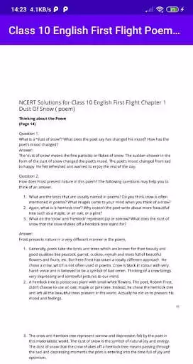 Play Class 10 English First Flight Poem NCERT Solutions as an online game Class 10 English First Flight Poem NCERT Solutions with UptoPlay
