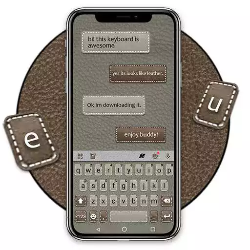 Free play online Classic Leather Brown Keyboard Theme  APK
