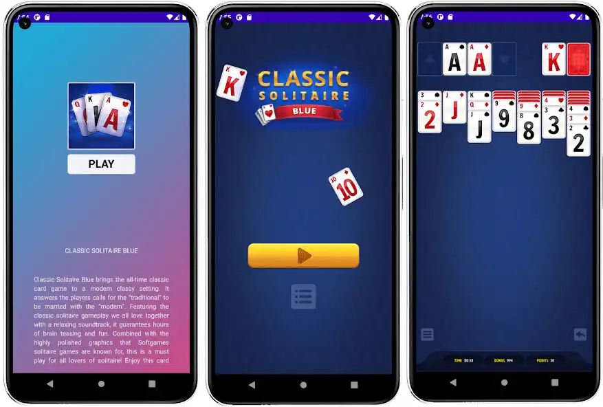 Play Classic Solitaire Blue as an online game Classic Solitaire Blue with UptoPlay