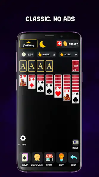 Play Classic Solitaire - Dark Mode  and enjoy Classic Solitaire - Dark Mode with UptoPlay