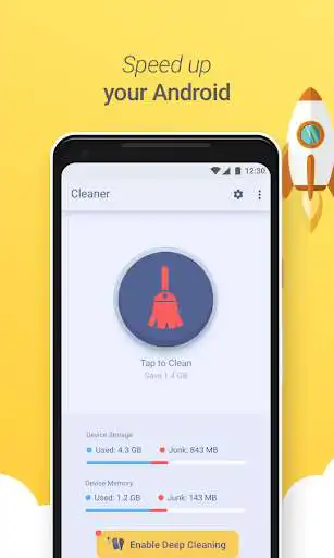 Play Clean Droid - 1 Tap Clear Cache  Phone Cleaner as an online game Clean Droid - 1 Tap Clear Cache  Phone Cleaner with UptoPlay
