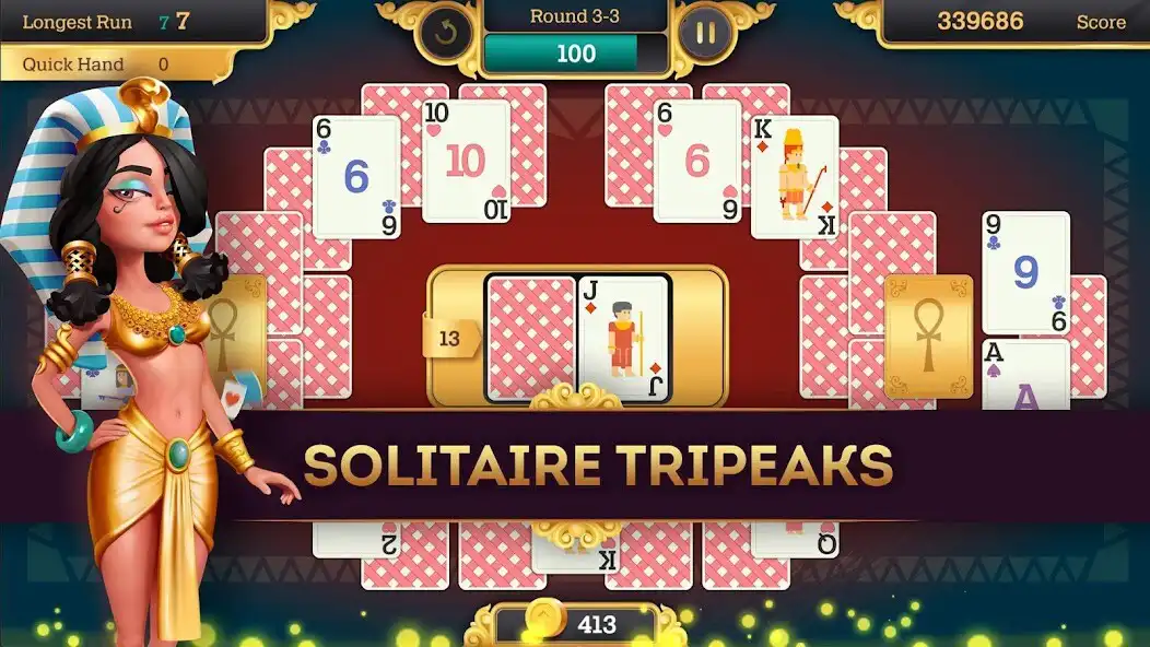 Play Cleopatra Solitaire TriPeaks  and enjoy Cleopatra Solitaire TriPeaks with UptoPlay