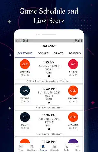 Play Cleveland - Football Live Score & Schedule as an online game Cleveland - Football Live Score & Schedule with UptoPlay
