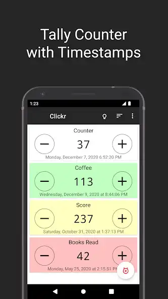 Play Clickr: Counter with Timestamp  and enjoy Clickr: Counter with Timestamp with UptoPlay