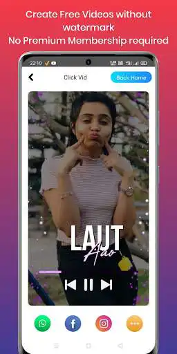 Play ClickVid : One Click Lyrical Video Maker 2021  and enjoy ClickVid : One Click Lyrical Video Maker 2021 with UptoPlay