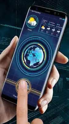 Play Clock weather fingerprint lock screen for prank